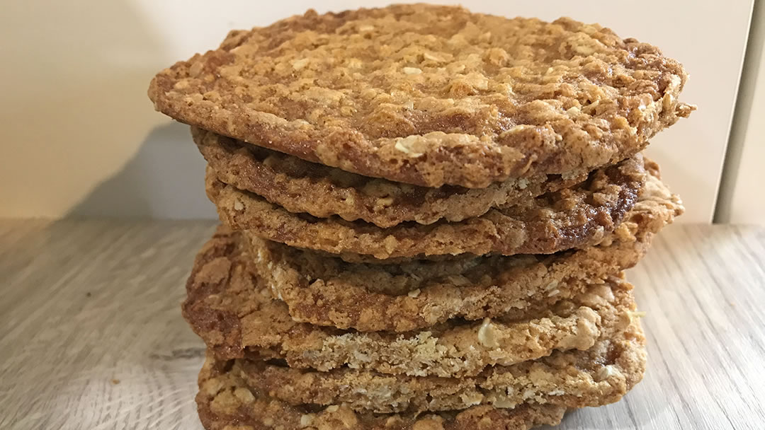 A stack of delicious porridge oat biscuits