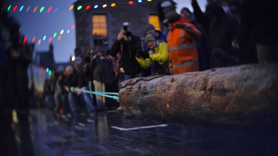 Pulling the Yule Log at the Stromness Pier Head