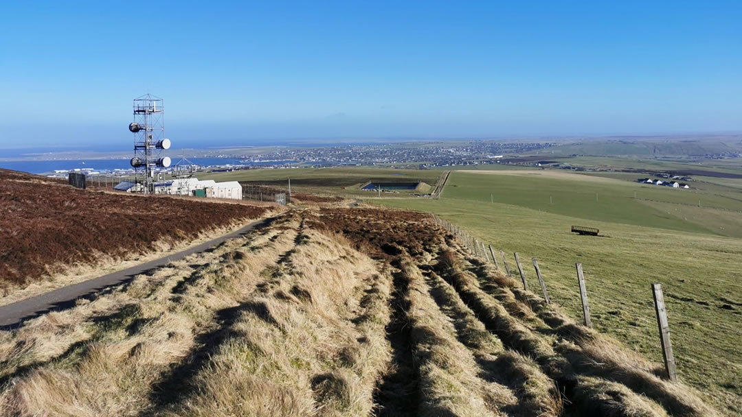 The road up Wideford Hill in Orkney