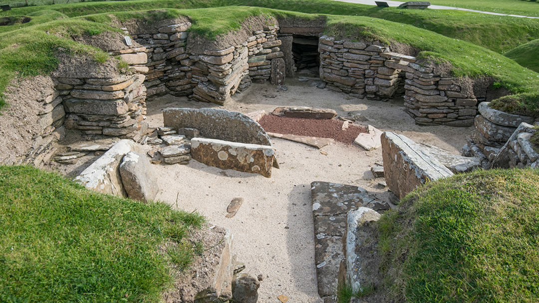 Inside a Skara Brae Neolithic house, Orkney