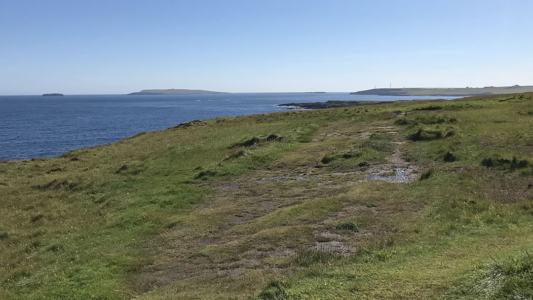 Walking to the Brough of Deerness in Orkney