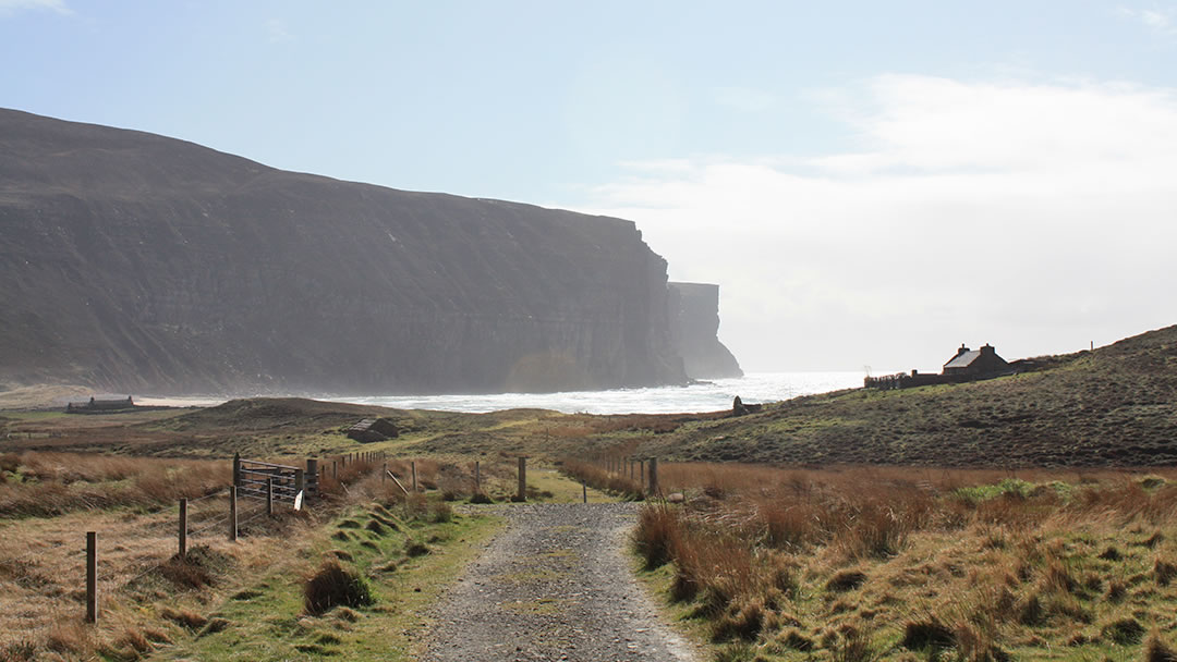 the sea surges into Rackwick Bay in Orkney