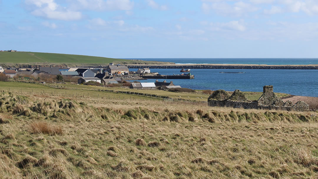 Burray village is hemmed in from the North Sea by Barrier number 4