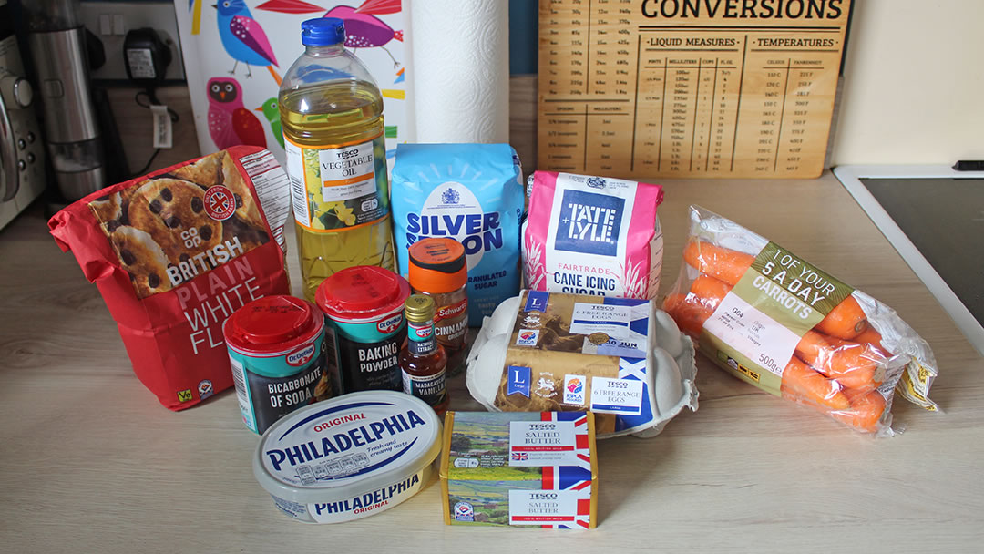Carrot Cake ingredients