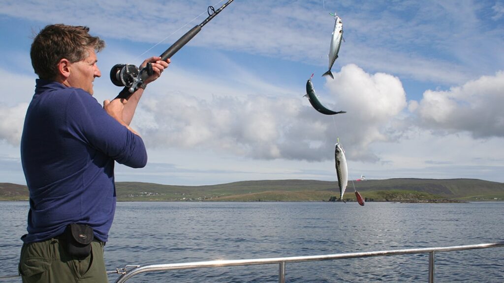 Robin on his fishing trip from Scalloway