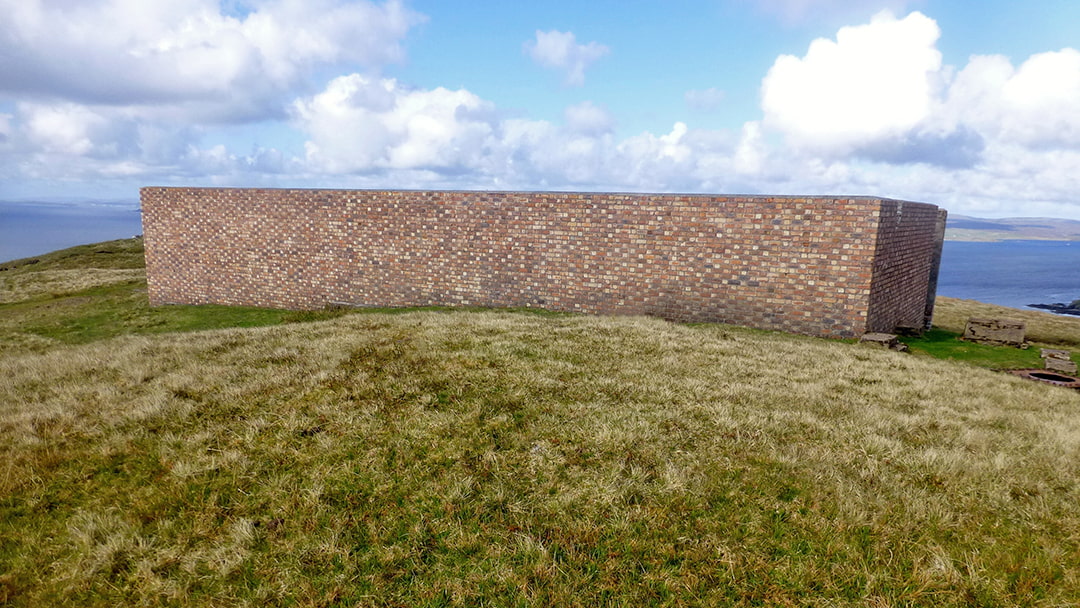 Ruins of WW2 radar station on top of the Ward of Clett