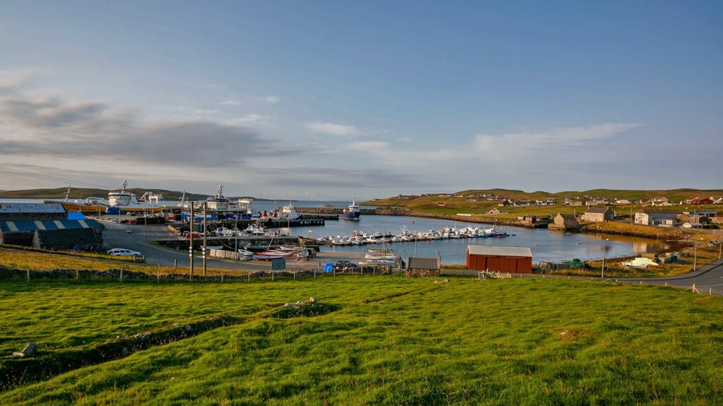 Overlooking Symbister Harbour in Whalsay