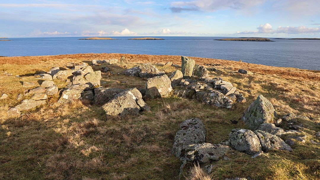 The Beenie Hoose at Pettigarth's Field in Whalsay, Shetland