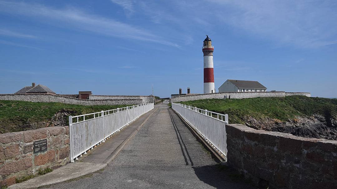 The bridge leading to Buchan Ness Lighthouse