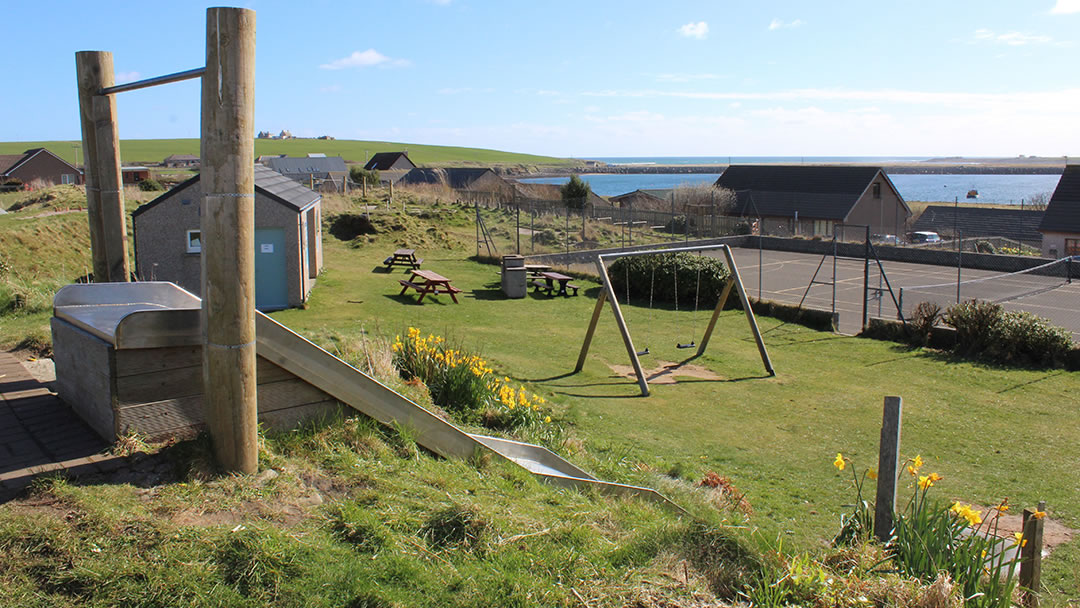 The play park in Burray village