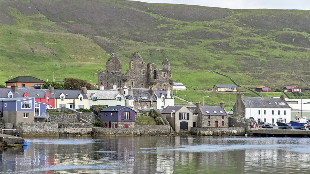 The seafront town of Scalloway