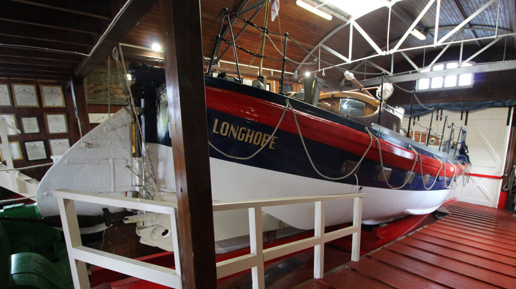 The Lifeboat Thomas McCunn in the Longhope Lifeboat Museum saved many lives between 1933 and 1962 and is still seaworthy