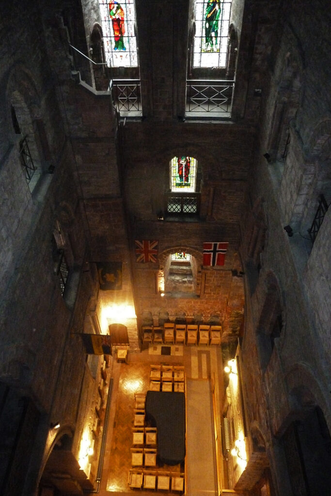 View of the upper levels of St Magnus Cathedral