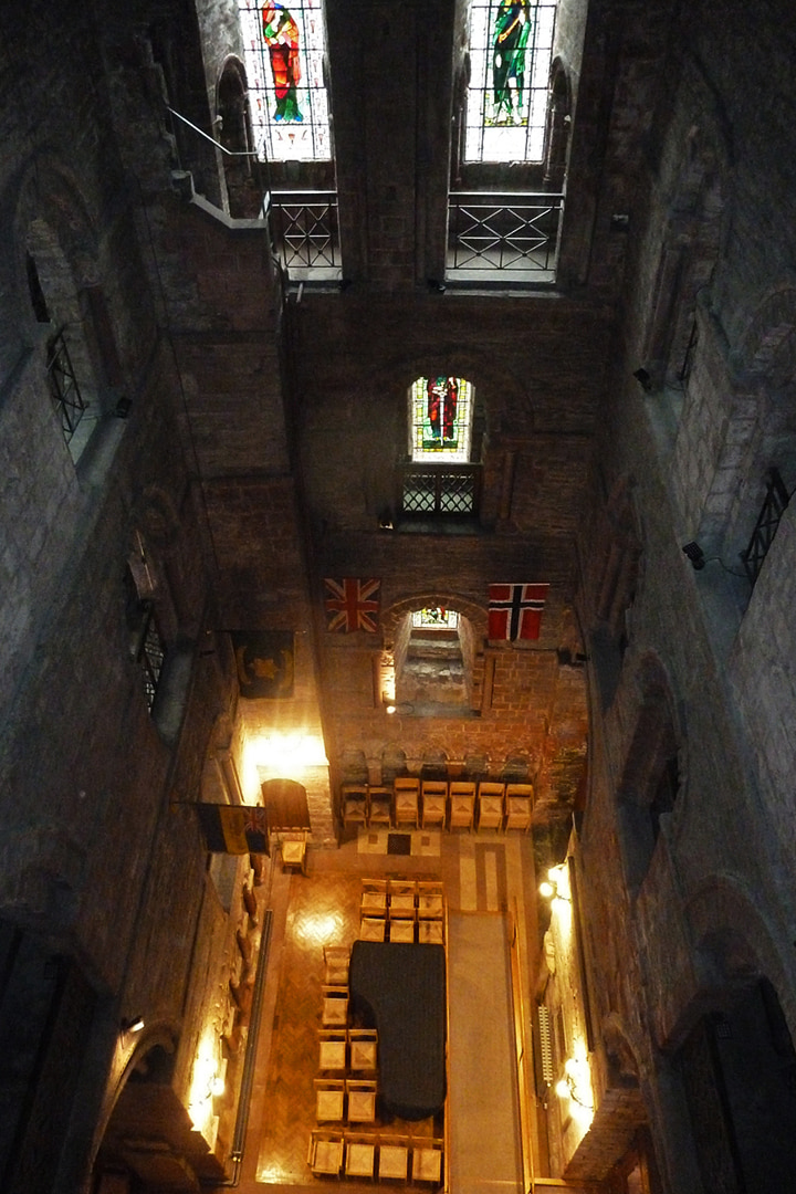 View of the upper levels of St Magnus Cathedral