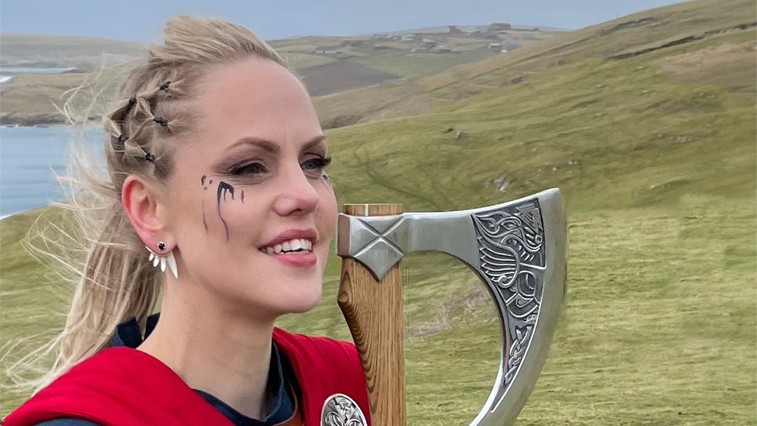The Wolf Collection Ear Jackets made for the South Mainland Up Helly Aa