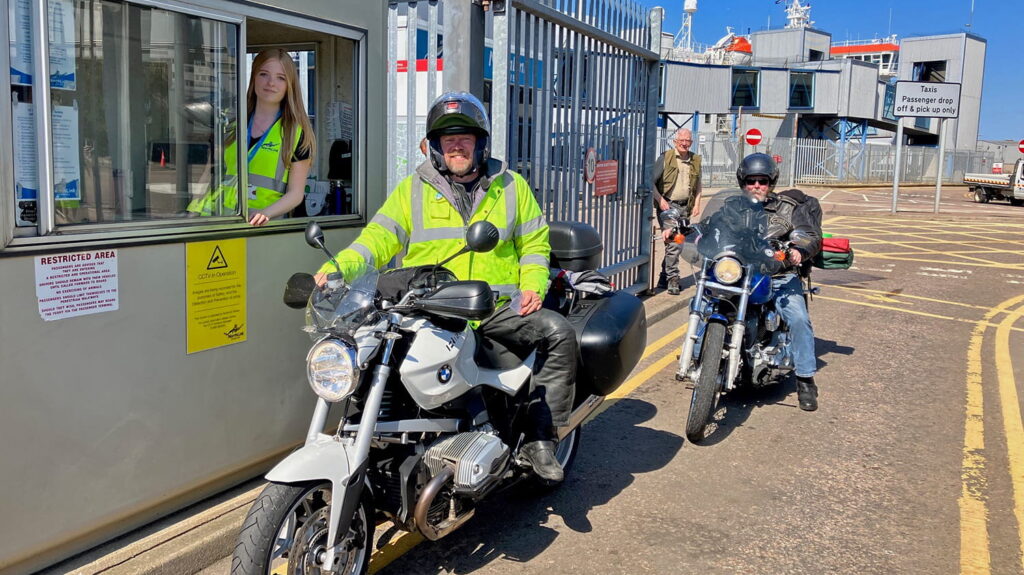 Bikers arriving at the Aberdeen Ferry Terminal en-route to Shetland for the Simmer Dim Rally