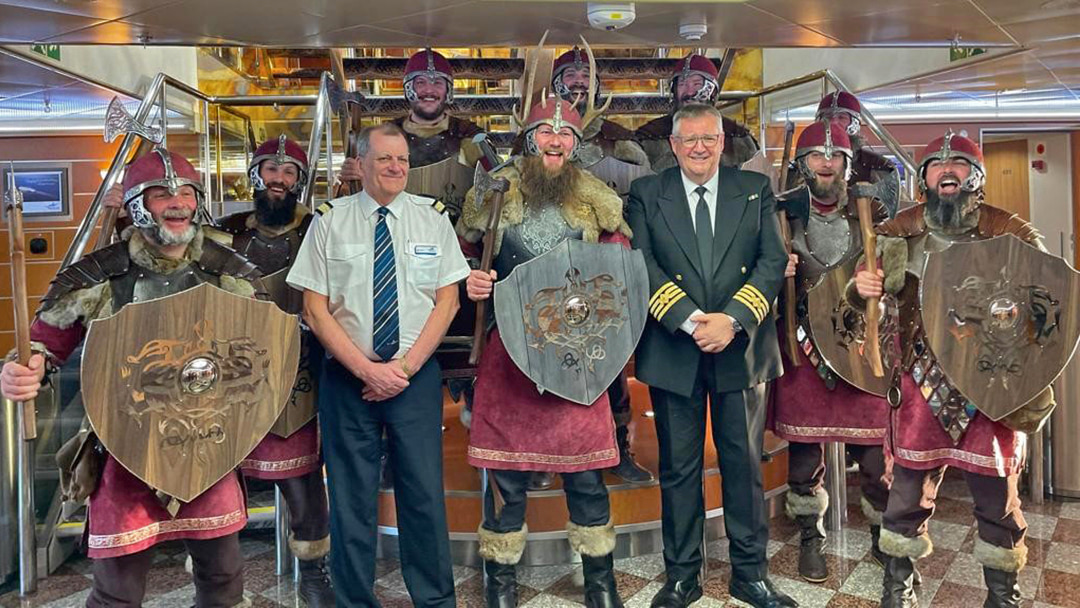 The Delting Up Helly Aa Jarl Squad on board with NorthLink Ferries
