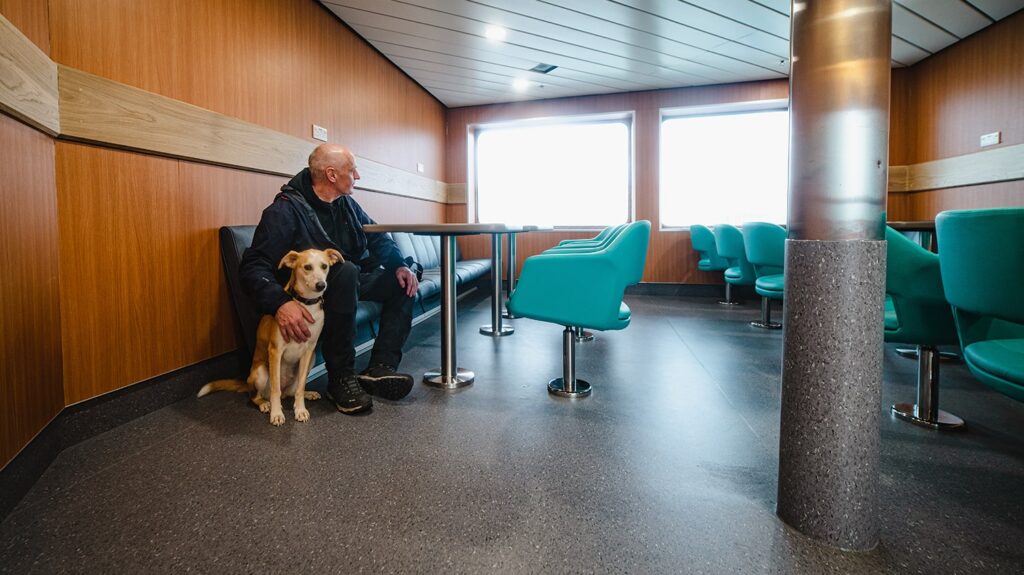 The new dog lounge onboard the MV Hamnavoe