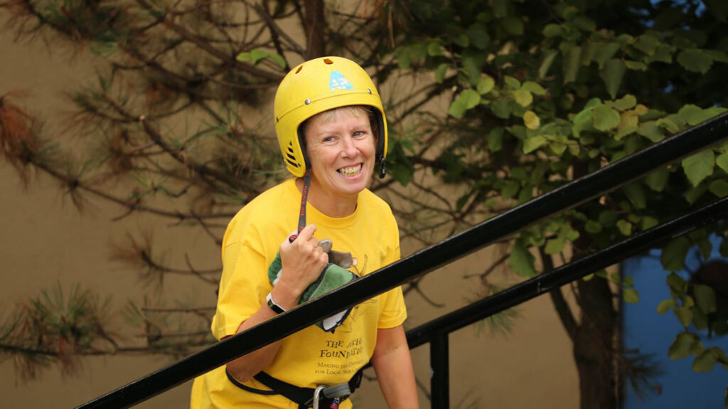 Kathryn abseiling at Royal Aberdeen Children's Hospital