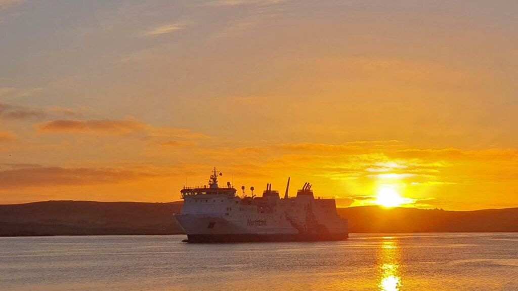 MV Hjaltland arriving in Lerwick