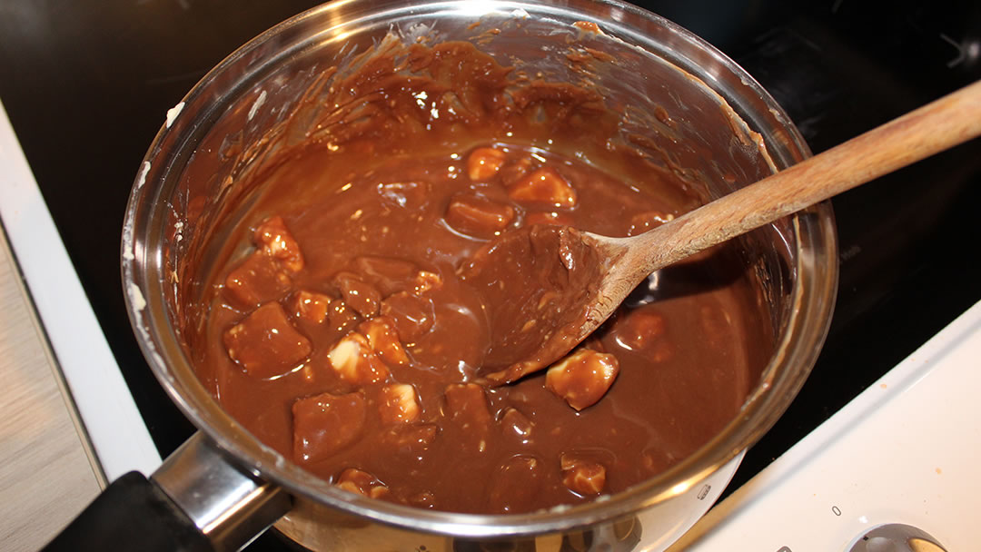 Orkney Fudge Chocolate Brownie mix melted