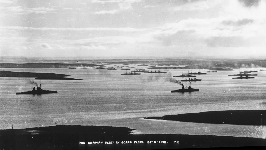 The German High Seas Fleet interned in Scapa Flow on 28 November 1918 by Tom Kent