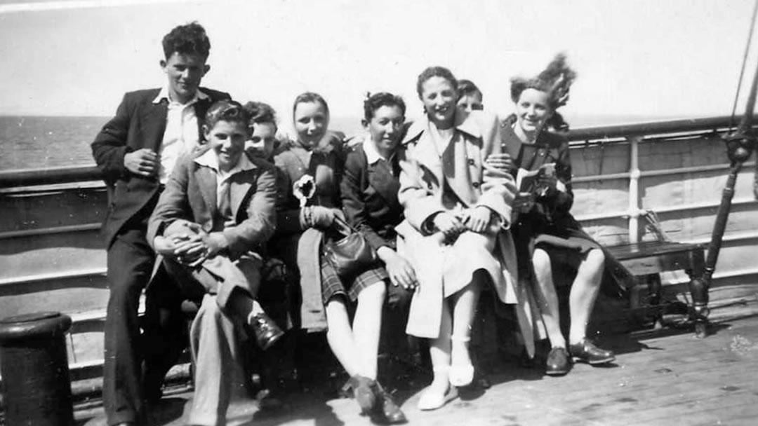Orkney competitors aboard the St Magnus heading north, 1951