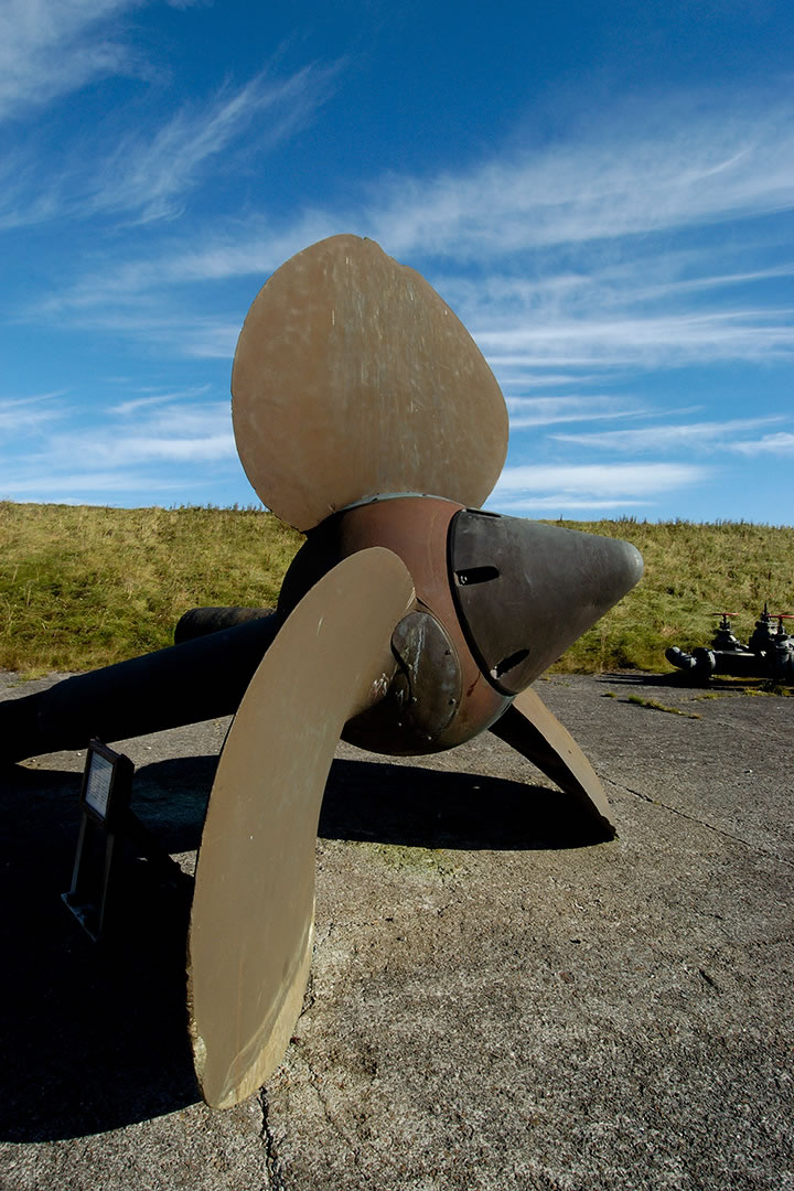 Propeller and shaft of HMS Hampshire at the Scapa Flow Museum
