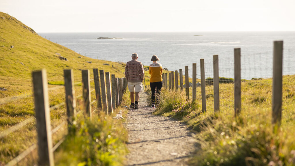 Walking to Meal Beach in Shetland