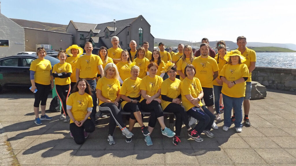 NorthLink Ferries staff walk from Lerwick to Scalloway to raise money for The ARCHIE Foundation