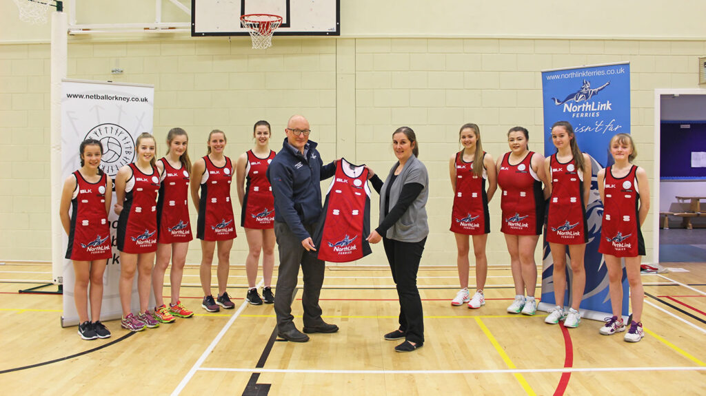 Netball Orkney with their new NorthLink branded uniform