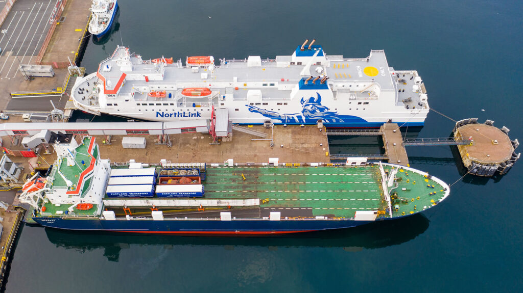 NorthLink passenger and freight vessels in Lerwick