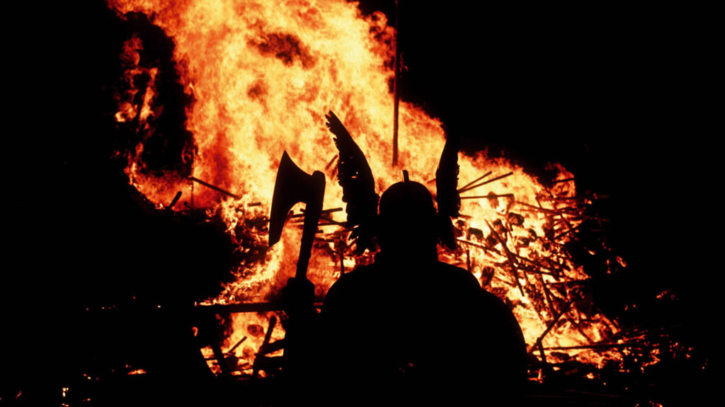 Burning Galley and Guizer Jarl at Up Helly Aa
