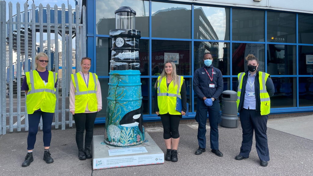 Mini lighthouse installed outside Aberdeen Terminal