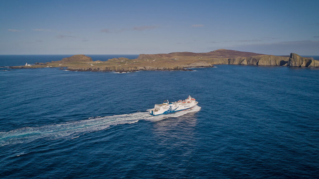 MV Hjaltland sailing to Shetland