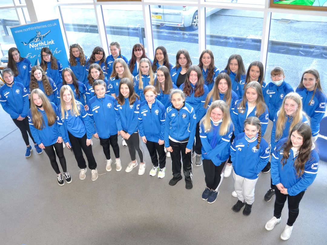 The Shetland girls football team