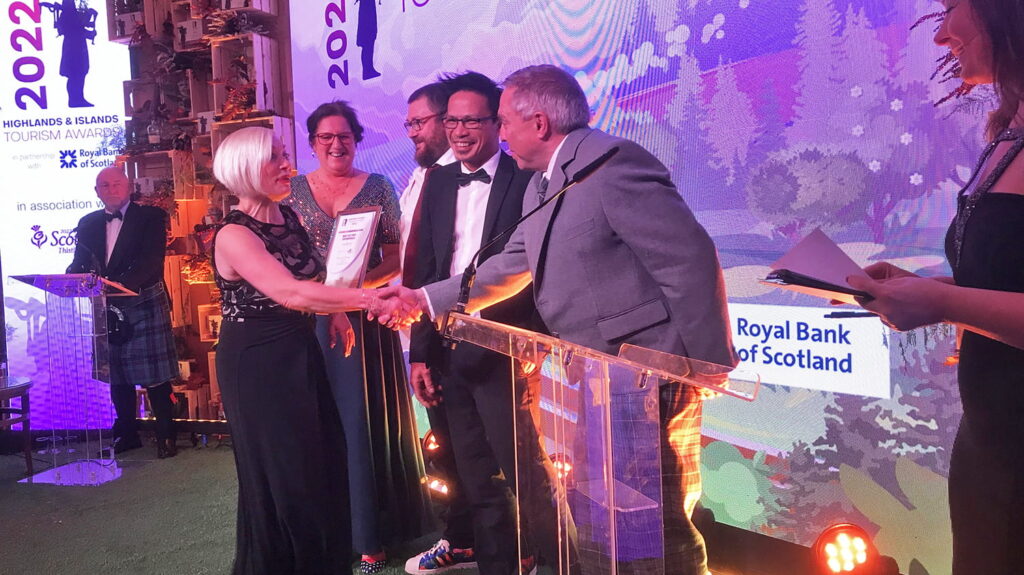 Presenting an award at the Highlands and Islands Tourism Awards