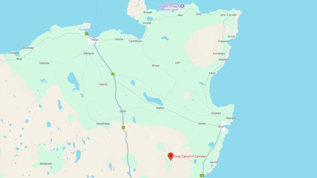 Camster Cairns map