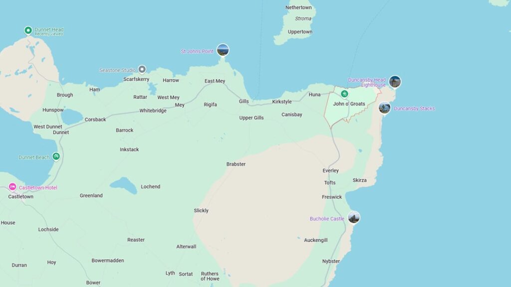 John o' Groats map
