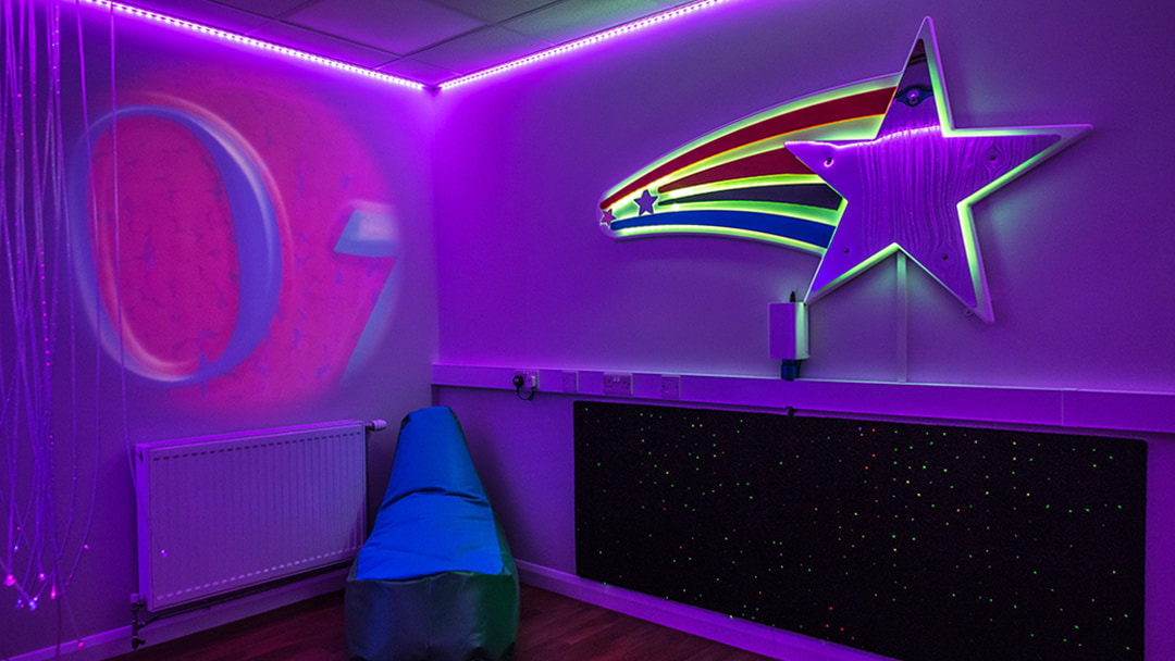 The relaxation sensory room in the Clickimin Leisure Centre