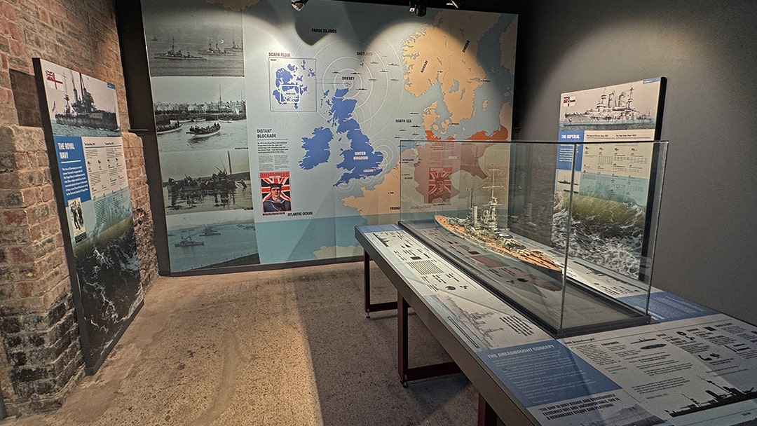 Display about the Royal Navy inside Scapa Flow Museum