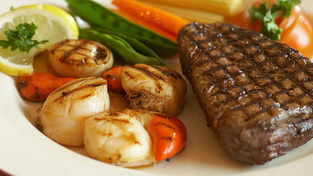 Beef and scallops