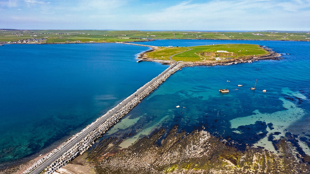 The Churchill Barriers were built to defend Scapa Flow