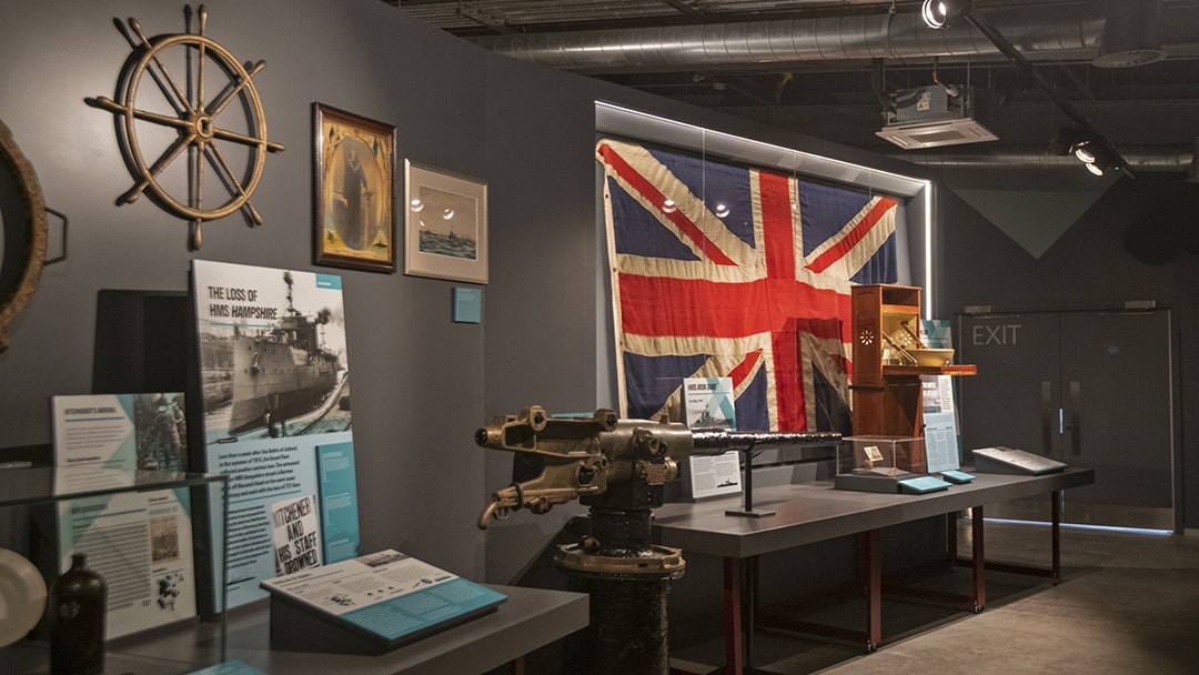 Wartime displays inside Scapa Flow Museum in Hoy, Orkney