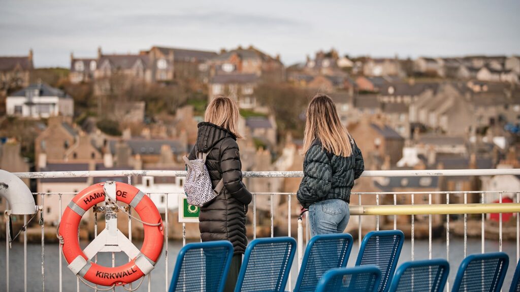 Arriving into Stromness on the MV Hamnavoe