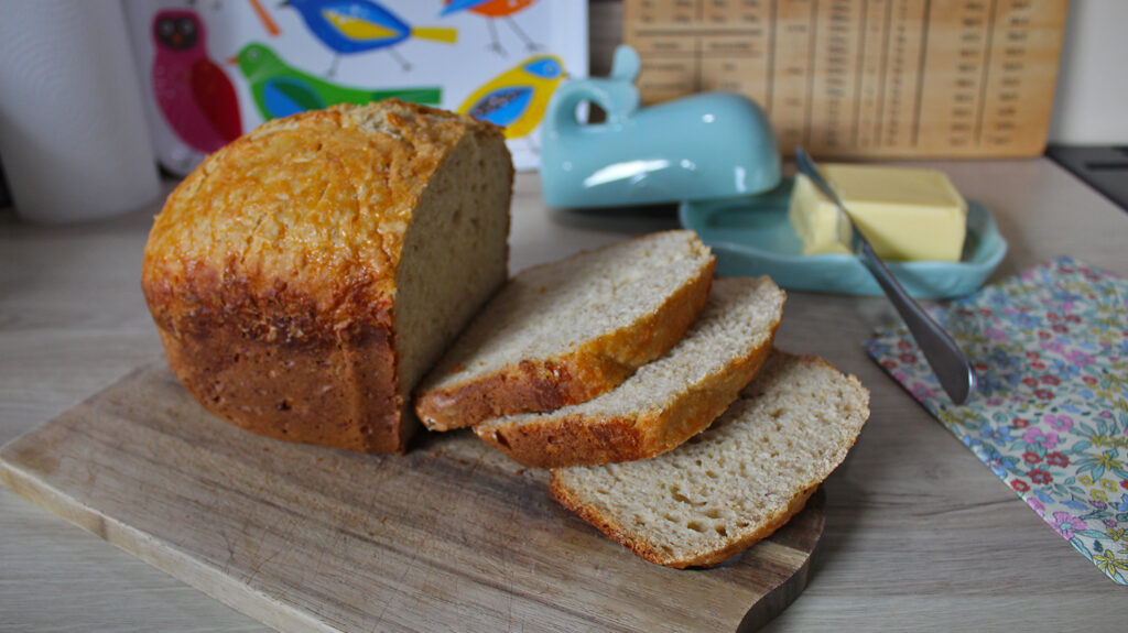 Cheese and oat loaf ready to serve