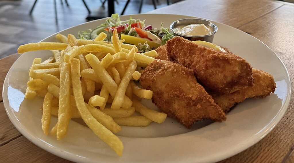 Fresh scampi served at Fjara Cafe Bar