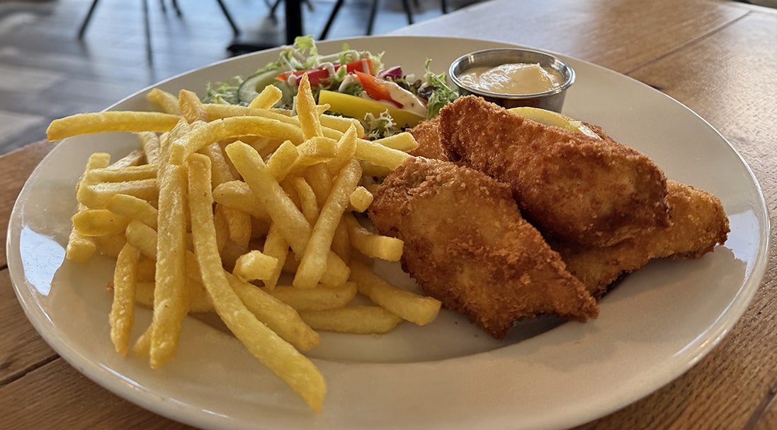 Fresh scampi served at Fjara Cafe Bar