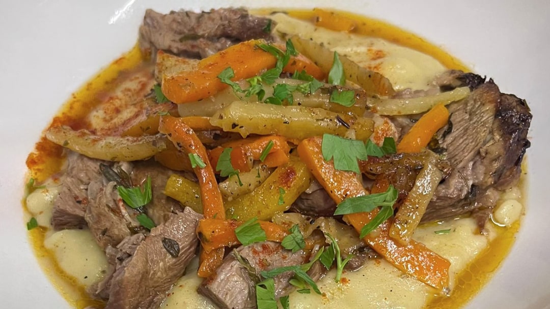 Lamb feast dinner at C'est La Vie in Lerwick, Shetland