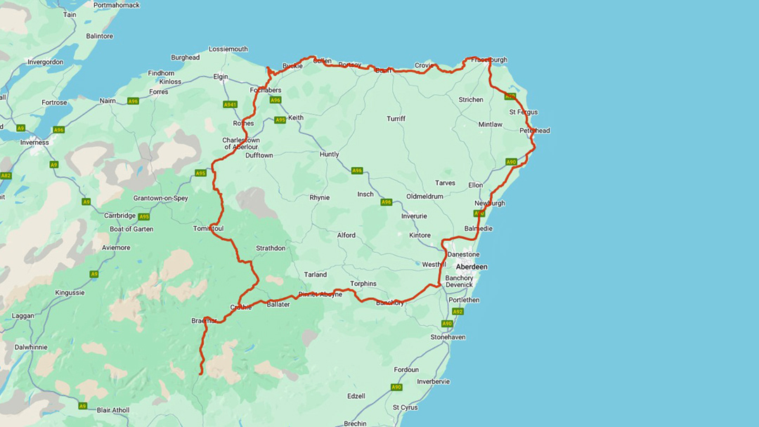 The North East 250 route